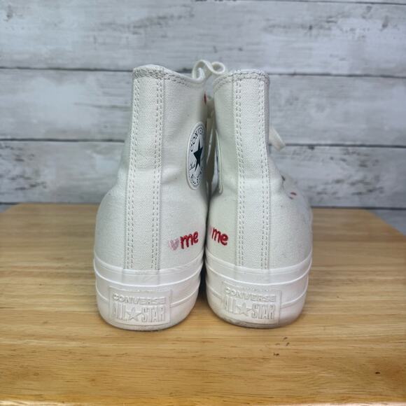 Converse Chuck Taylor Special Edition Lift Hearts Sneakers Size 10 - Picture 5 of 7